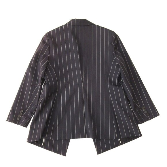NWT Theory Etiennette in Navy Multi Stripe Traceable Wool Blazer Jacket 16 - Picture 5 of 5
